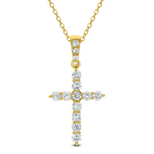 18KT 0.37 CT Diamond Cross Pendant With Chain 18KT 0.37 CT Diamond Cross Pendant With Chain