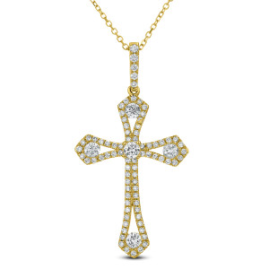 18KT 0.64 CT Diamond Cross Pendant With Chain 18KT 0.64 CT Diamond Cross Pendant With Chain