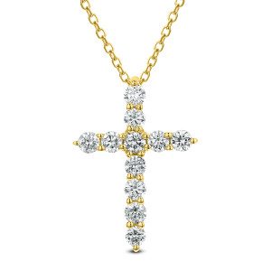 18KT 0.31 CT Diamond Cross Pendant With Chain 18KT 0.31 CT Diamond Cross Pendant With Chain