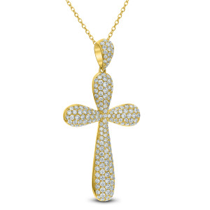 18KT 2.21 CT Diamond Cross Pendant With Chain 18KT 2.21 CT Diamond Cross Pendant With Chain