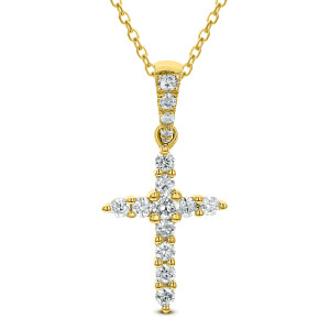 18KT 0.22 CT Diamond Cross Pendant with Chain 18KT 0.22 CT Diamond Cross Pendant with Chain