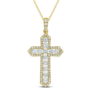18KT 1.94 CT Diamond Cross Pendant With Chain 18KT 1.94 CT Diamond Cross Pendant With Chain