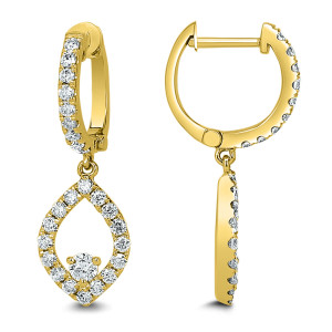 18KT 1.09 CT Diamond Marquise Drop Earrings 18KT 1.09 CT Diamond Marquise Drop Earrings