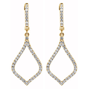 18KT 1.00 CT Diamond Long Square Shape Earrings 18KT 1.00 CT Diamond Long Square Shape Earrings