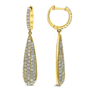 18KT 2.29 CT Diamond Pave Tear Drop Earrings 18KT 2.29 CT Diamond Pave Tear Drop Earrings