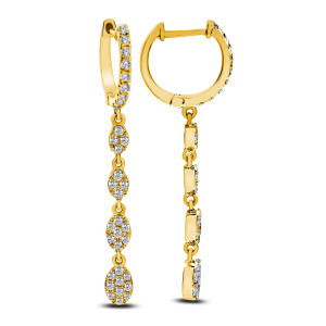 18KT 0.76 CT Diamond Drop Earrings 18KT 0.76 CT Diamond Drop Earrings