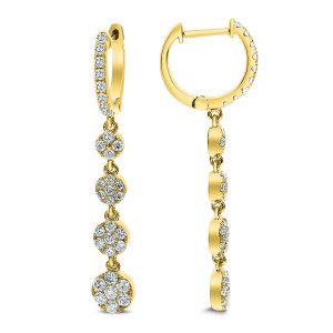 18KT 1.23 CT Diamond Drop Earrings 18KT 1.23 CT Diamond Drop Earrings