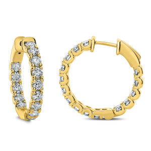 18KT 3.35 CT Diamond Hoop Earrings 18KT 3.35 CT Diamond Hoop Earrings
