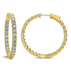 18KT 4.50 CT Diamond Round Hoop Earrings 18KT 4.50 CT Diamond Round Hoop Earrings