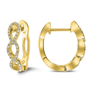 18KT 0.10 CT Diamond Hoop Earrings 18KT 0.10 CT Diamond Hoop Earrings