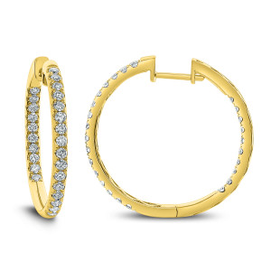 18KT 1.50 CT Diamond Hoop Earrings 18KT 1.50 CT Diamond Hoop Earrings