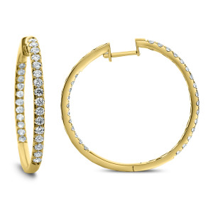 18KT 2.00 CT Diamond Hoop Earrings 18KT 2.00 CT Diamond Hoop Earrings