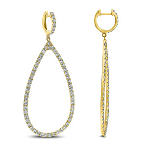 18KT 3.99 CT Diamond Tear Drop Dangle Earrings 18KT 3.99 CT Diamond Tear Drop Dangle Earrings