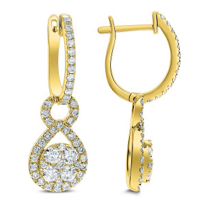 18KT 1.45 CT Diamond Eight Shape Earrings 18KT 1.45 CT Diamond Eight Shape Earrings
