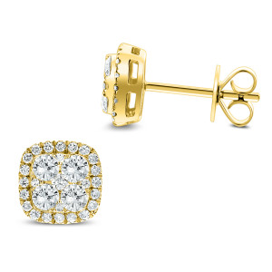 18KT 0.86 CT Diamond Square Shape Earrings 18KT 0.86 CT Diamond Square Shape Earrings