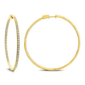 18KT 2.00 CT Diamond Hoop Earrings 18KT 2.00 CT Diamond Hoop Earrings