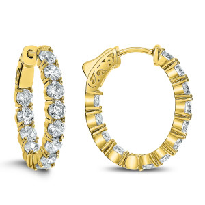 18KT 4.00 CT Diamond Hoop Earrings 18KT 4.00 CT Diamond Hoop Earrings