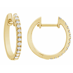 18KT 0.50 CT Diamond Round Hoop Earrings 18KT 0.50 CT Diamond Round Hoop Earrings