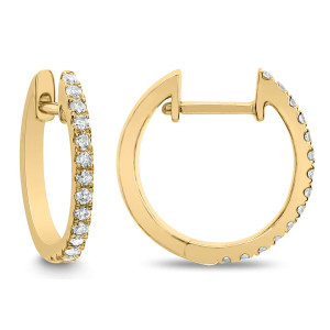 18KT 0.25 CT Diamond Round Hoop Earrings 18KT 0.25 CT Diamond Round Hoop Earrings