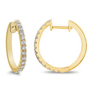 14KT 0.50 CT Diamond Round Hoop Earrings 14KT 0.50 CT Diamond Round Hoop Earrings