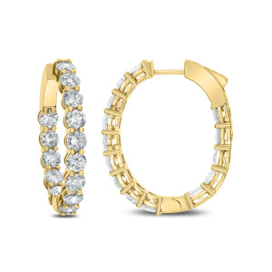 18KT 3.00 CT Diamond Oval Hoop Earrings 18KT 3.00 CT Diamond Oval Hoop Earrings