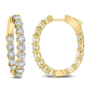 18KT 5.50 CT Diamond Oval Hoop Earrings 18KT 5.50 CT Diamond Oval Hoop Earrings