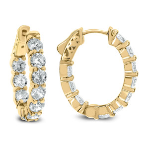 18KT 4.00 CT Diamond Hoop Earrings 18KT 4.00 CT Diamond Hoop Earrings