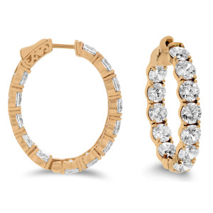 18KT 13.00 CT Diamond Hoop Earrings 18KT 13.00 CT Diamond Hoop Earrings