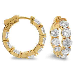 18KT 8.00 CT Diamond Hoop Earrings 18KT 8.00 CT Diamond Hoop Earrings