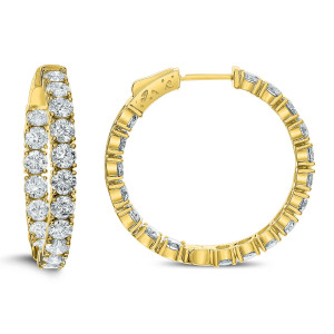 18KT 5.00 CT Diamond Hoop Earrings 18KT 5.00 CT Diamond Hoop Earrings