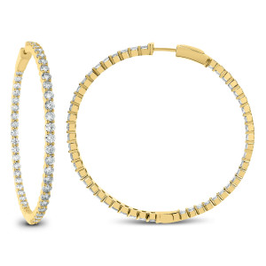 18KT 7.00 CT Diamond Hoop Earrings 18KT 7.00 CT Diamond Hoop Earrings