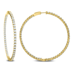 18KT 10.00 CT Diamond Inside Outside Hoop Earrings 18KT 10.00 CT Diamond Inside Outside Hoop Earrings