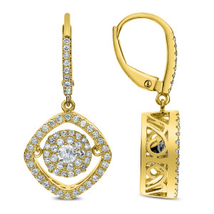 18KT 2.00 Diamond Shape Dangle Earrings 18KT 2.00 Diamond Shape Dangle Earrings