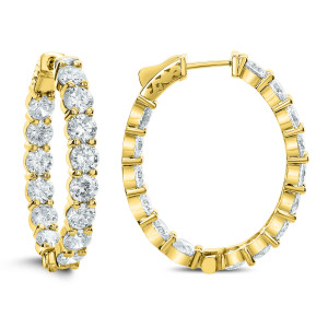 18KT 9.50 CT Diamond Inside Outside Oval Hoop Earrings 18KT 9.50 CT Diamond Inside Outside Oval Hoop Earrings