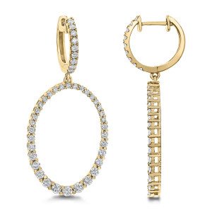 18KT 1.55 CT Diamond Oval Shape Earrings 18KT 1.55 CT Diamond Oval Shape Earrings