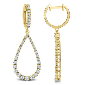 18KT 1.50 CT Diamond Tear Drop Shape Earrings 18KT 1.50 CT Diamond Tear Drop Shape Earrings