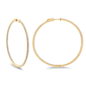 14KT 1.91 CT Diamond Hoop Earrings 14KT 1.91 CT Diamond Hoop Earrings
