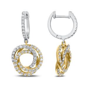 18KT 1.00 CT Diamond Round Interlock Earrings 18KT 1.00 CT Diamond Round Interlock Earrings