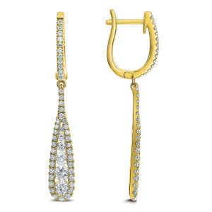 18KT 1.35 CT Diamond Pave Tear Drop Shape Earrings 18KT 1.35 CT Diamond Pave Tear Drop Shape Earrings
