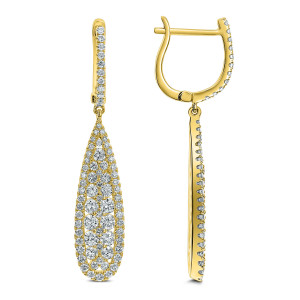 18KT 2.08 CT Diamond Tear Drop Shape Earrings 18KT 2.08 CT Diamond Tear Drop Shape Earrings