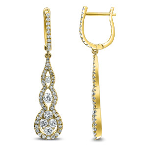 18KT 1.68 CT Diamond Pave Drop Earrings 18KT 1.68 CT Diamond Pave Drop Earrings