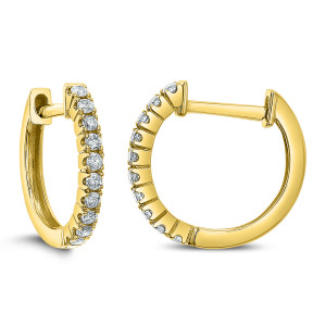 18KT 0.20 CT Diamond Round Hoop Earrings 18KT 0.20 CT Diamond Round Hoop Earrings