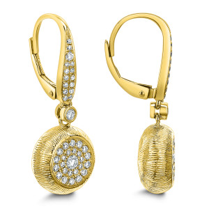 18KT 0.60 CT Diamond Round Dangle Earrings 18KT 0.60 CT Diamond Round Dangle Earrings