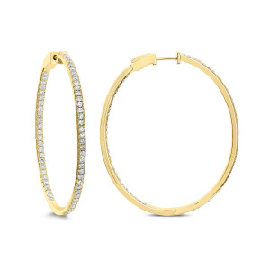 18KT 1.85 CT Diamond Hoop Earrings 18KT 1.85 CT Diamond Hoop Earrings
