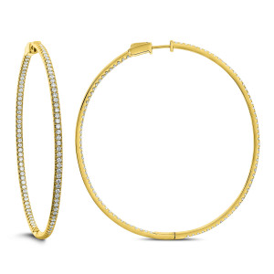 18KT 2.90 CT Diamond Hoop Earrings 18KT 2.90 CT Diamond Hoop Earrings