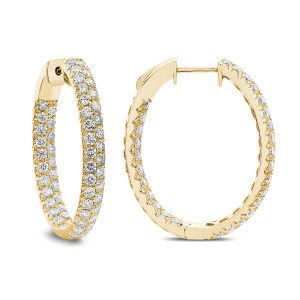 18KT 3.00 CT Diamond Double Row Hoop Earrings 18KT 3.00 CT Diamond Double Row Hoop Earrings