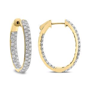 18KT 2.00 CT Diamond Hoop Earrings 18KT 2.00 CT Diamond Hoop Earrings