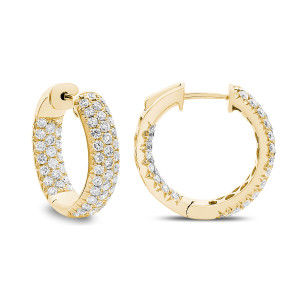 18KT 2.00 CT Diamond Hoop Earrings 18KT 2.00 CT Diamond Hoop Earrings
