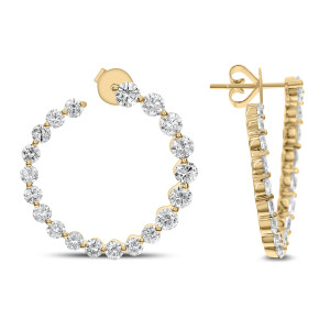 18KT 4.80 CT Diamond Open Round Dangle Earrings 18KT 4.80 CT Diamond Open Round Dangle Earrings