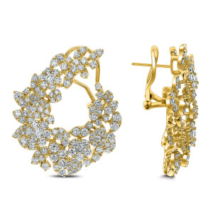 18KT 8.50 CT Diamond Embellished Statement Earrings 18KT 8.50 CT Diamond Embellished Statement Earrings